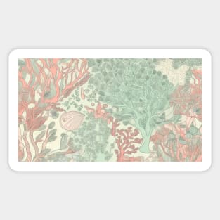 Pastel Coral Design Pattern V12 Sticker